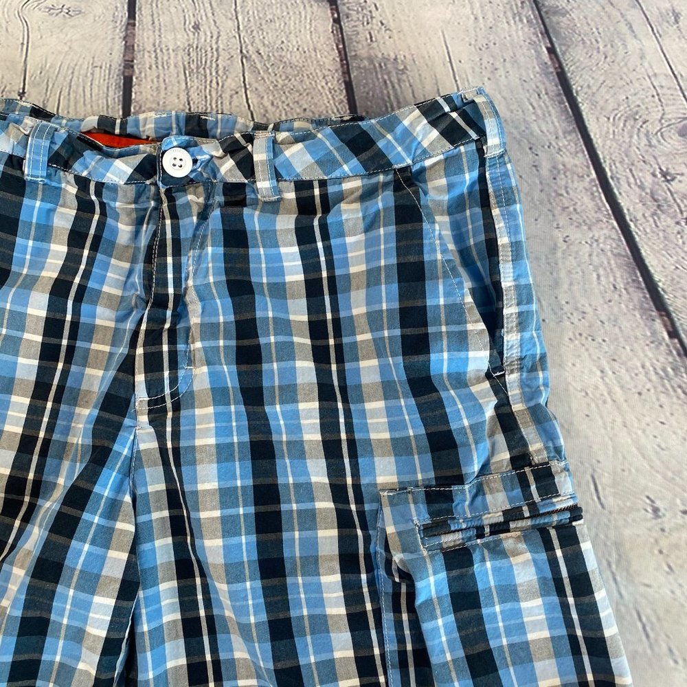 Nike The Athletic Dept Blue Plaid Cargo Shorts - Picture 2 of 7